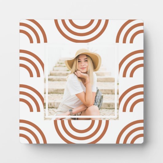 Boho Terracotta Rainbow Foto Fotoplatte (Vorderseite)