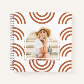 Boho Terracotta Rainbow Foto Notizblock (Vorderseite)