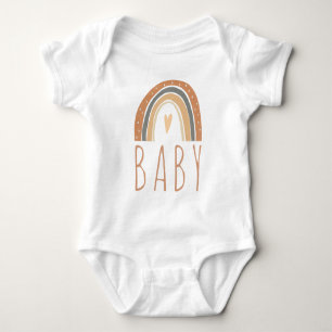 Boho Terracotta Rainbow Heu Baby Jumper Strampler