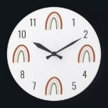 Boho Terracotta Rainbow Kids Wall Clock Große Wanduhr<br><div class="desc">Jeden Tag fügen wir neue Designs hinzu!</div>