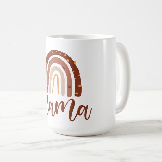 Boho Terracotta Rainbow Mama Kaffeetasse (VorderseiteRechts)