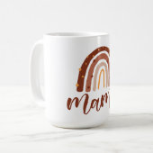 Boho Terracotta Rainbow Mama Kaffeetasse (Vorderseite Links)