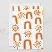 Boho Terracotta Rainbow Sun Babydusche Einladung (Rückseite)