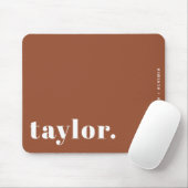 Boho Terracotta Retro Typografie Personalisiert Mousepad (Mit Mouse)