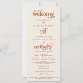 Boho Terracotta Retro Wedding Program (Vorderseite)