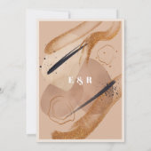 Boho Terracotta Rose Gold Glitzer Brauntöne Einladung (Rückseite)