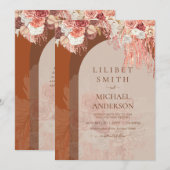 Boho Terracotta Rose Pampas Grass Floral Wedding (Vorne/Hinten)