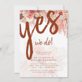 Boho Terracotta Rose Pampas Grass Floral Wedding Einladung (Vorderseite)