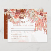 Boho Terracotta Rose Pampas Grass Floral Wedding Postkarte (Vorne/Hinten)