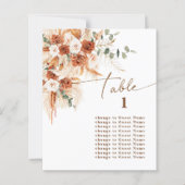 Boho Terracotta Rose Pampas Table 1 Seating Plan (Vorderseite)
