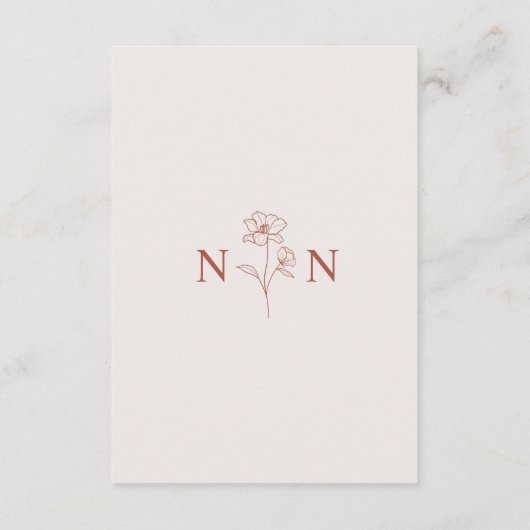 Boho Terracotta Rust Blume Wedding | Details ENCL Begleitkarte (Rückseite)