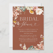 Boho Terracotta Rust Fall Bridal Dusche Einladung (Vorderseite)