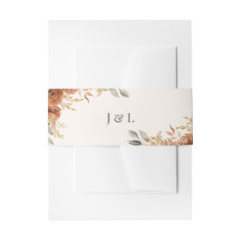 Boho Terracotta Rust Fall Floral Wedding Einladungsbanderole