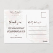 Boho Terracotta Rust Floral Wedding Thank You Postkarte (Rückseite)