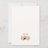 Boho Terracotta Rustic Floral Wedding Einladung (Rückseite)