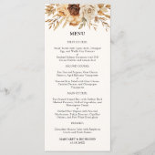 Boho Terracotta Rustic Floral Wedding Menu Menükarte (Vorderseite)