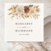 Boho Terracotta Rustic Floral Wedding Serviette