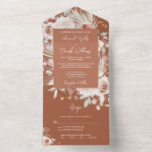 Boho Terracotta Rustikale Flora mit UAWG Wedding All In One Einladung (Innen Boden)