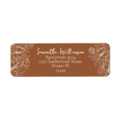 Boho Terracotta Rustikale Rücksendeadresse Hochzei (Vorne)