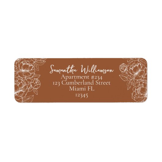 Boho Terracotta Rustikale Rücksendeadresse Hochzei (Vorne)