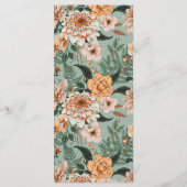 Boho Terracotta Sage Floral Hochzeit im Herbst Menükarte (Rückseite)