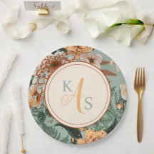Boho Terracotta Sage Monogram Hochzeit im Herbst