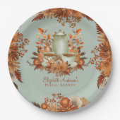 Boho Terracotta Sage Tee Party Abendessen Geschirr Pappteller (Vorderseite)