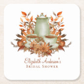 Boho Terracotta Sage Tee Party Abendessen Geschirr Rechteckiger Pappuntersetzer (Vorderseite)