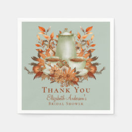 Boho Terracotta Sage Tee Party Abendessen Geschirr Serviette