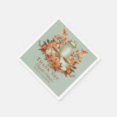 Boho Terracotta Sage Tee Party Abendessen Geschirr Serviette (Ecke)