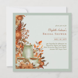 Boho Terracotta Sage Tee Party Baby Brautparty Einladung