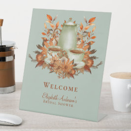 Boho Terracotta Sage Tee Party Baby Brautparty Sockelschild