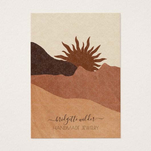 Boho Terracotta Sand Abstrakt Earring Display Card (Vorderseite)