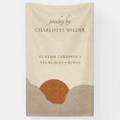 Boho Terracotta Sand Abstrakt handgefertigte Schmu Banner (Vertikal)