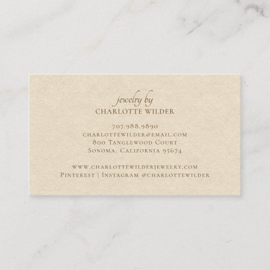 Boho Terracotta Sand Abstrakt handgefertigte Schmu Visitenkarte (Rückseite)