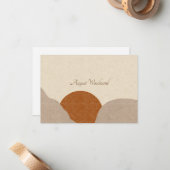 Boho Terracotta Sand Abstrakt Personalisiert Mitteilungskarte (Vorderseite/Rückseite Beispiel)