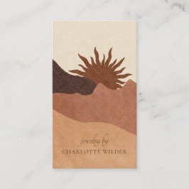 Boho Terracotta Sand Abstrakter handgefertigter Ju Visitenkarte