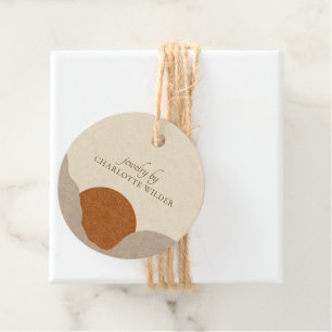 Boho Terracotta Sand Abstrakter Produktpreis Geschenkanhänger