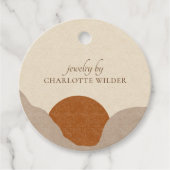 Boho Terracotta Sand Abstrakter Produktpreis Geschenkanhänger (Vorderseite)