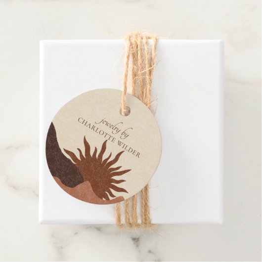 Boho Terracotta Sand Abstrakter Produktpreis Geschenkanhänger (Beispiel)