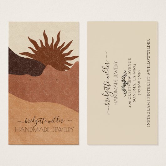 Boho Terracotta Sand Sun Jewelier Designer (Vorne & Hinten)