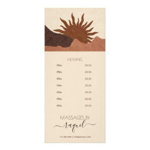 Boho Terracotta Sand Sun Massage Preise Werbekarte