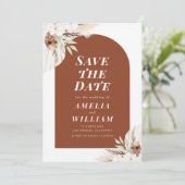 Boho terracotta Save the Date (Stehend Vorderseite)