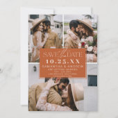 Boho terracotta Save the Date 3 Foto Gitterkollekt (Vorderseite)