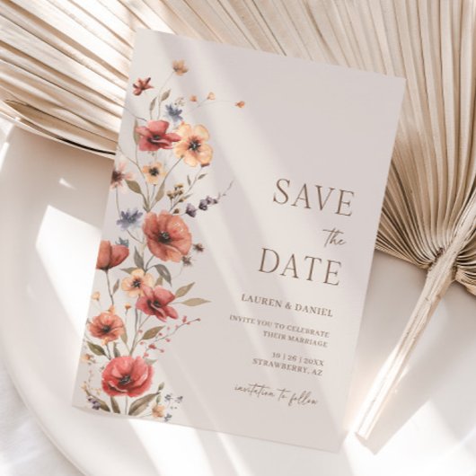 Boho Terracotta Save the Date Einladung Hochzeit