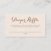 Boho Terracotta Script Baby Dusche Winzer Raffle Begleitkarte (Vorderseite)