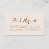 Boho Terracotta Script Babydusche Buchungsanfrage Begleitkarte (Vorderseite)