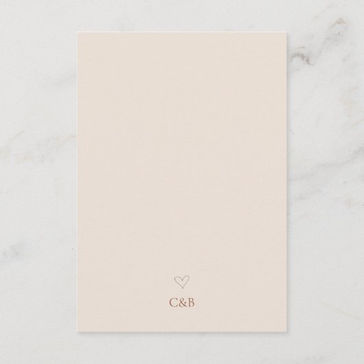 Boho Terracotta Script QR Code Wedding RSVP Card Begleitkarte (Rückseite)