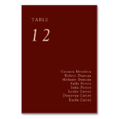 Boho Terracotta Seating Chart Wedding Copper Tischnummer (Vorderseite)