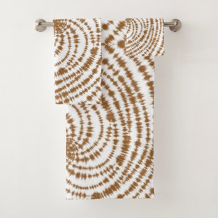 Boho Terracotta Spiral Pattern Badhandtuch Set
